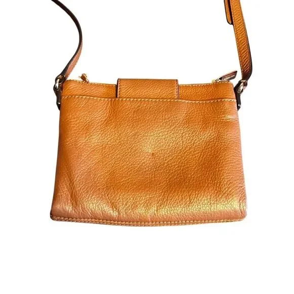 Michael Kors Fulton Brown Leather Small flap Crossbody Purse wallet - Picture 3 of 9